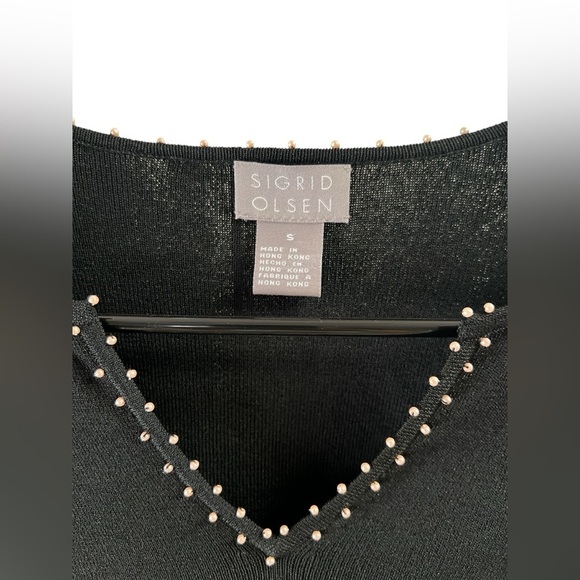 Sigrid Olsen black long sleeve blouse - Picture 2 of 4